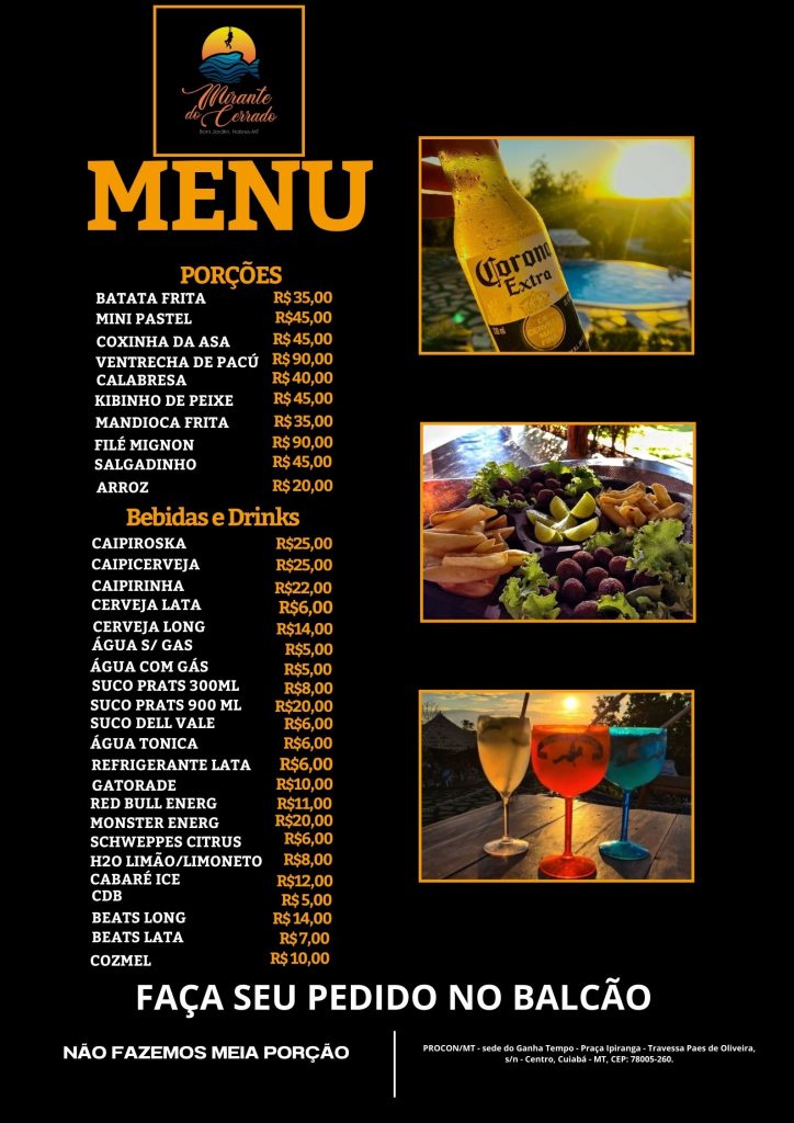 MENU ATUALIZADO Restaurante do Mirante